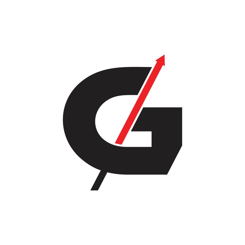 vector de logotipo de flecha de movimiento de corte de letra g
