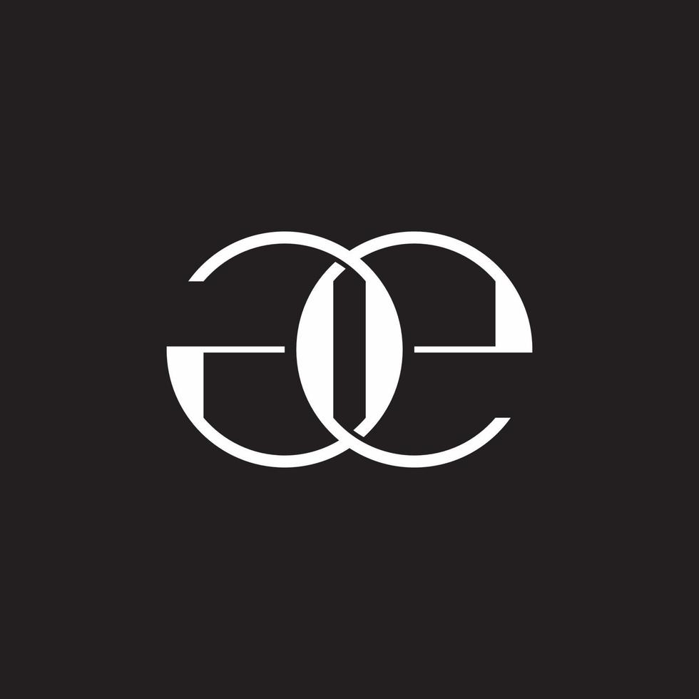 letter ge linked flat overlapping design logo vector