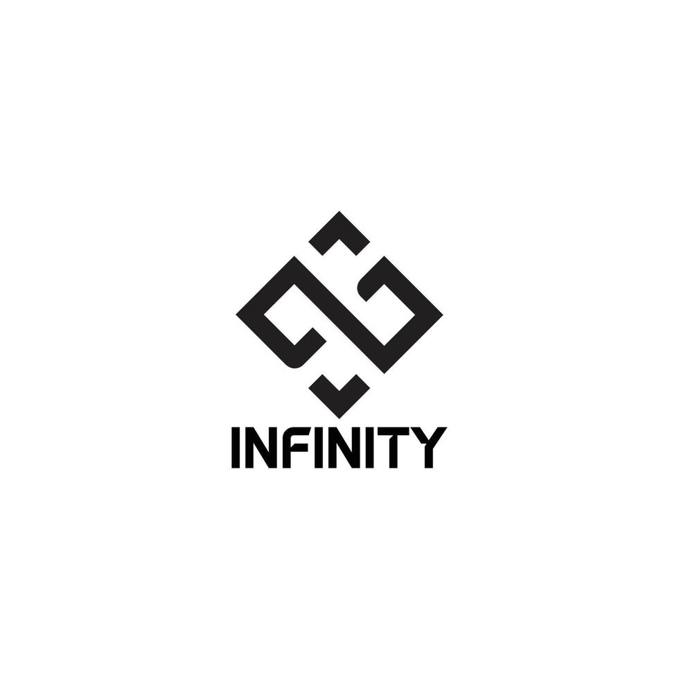 vector de logotipo de símbolo de flechas cuadradas de infinito simple