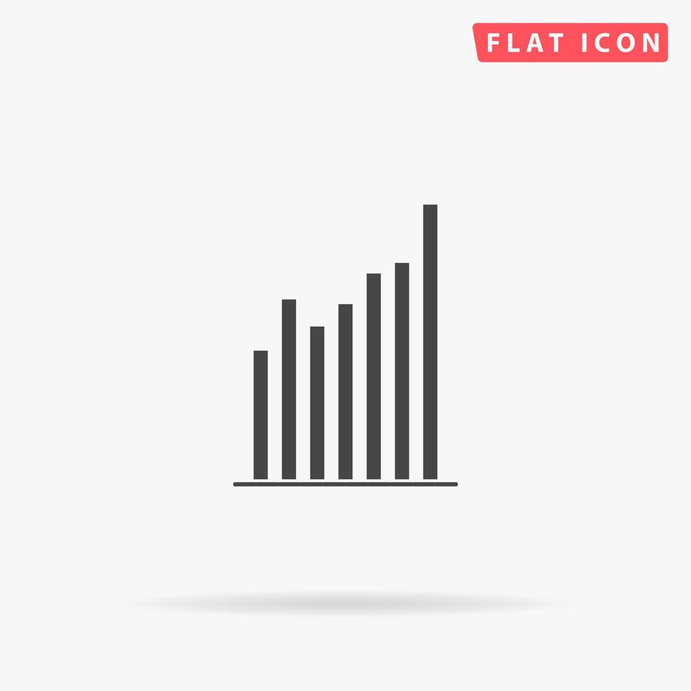 Graph chart Diagram. Simple flat black symbol with shadow on white background. Vector illustration pictogram