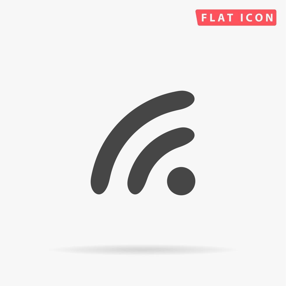 WiFi zone. Simple flat black symbol with shadow on white background. Vector illustration pictogram