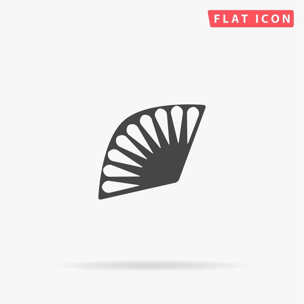 Fan. Simple flat black symbol with shadow on white background. Vector illustration pictogram