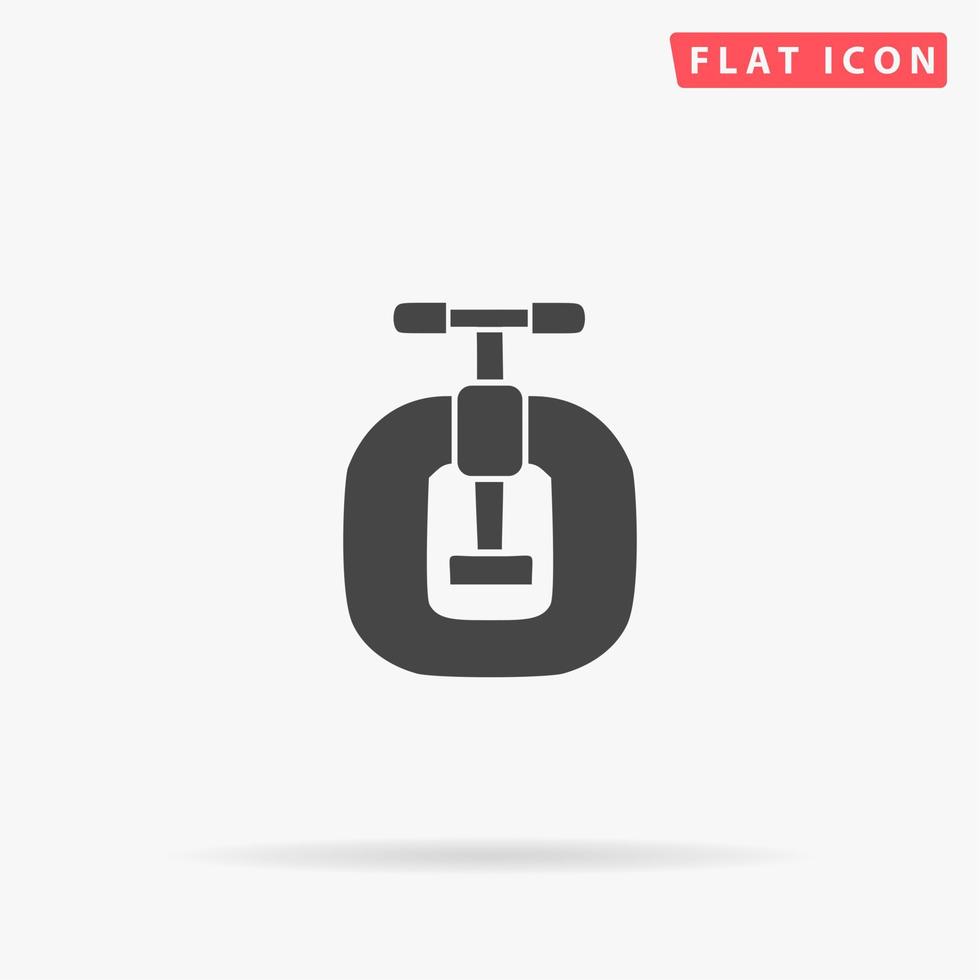 Bench vices. Simple flat black symbol with shadow on white background. Vector illustration pictogram