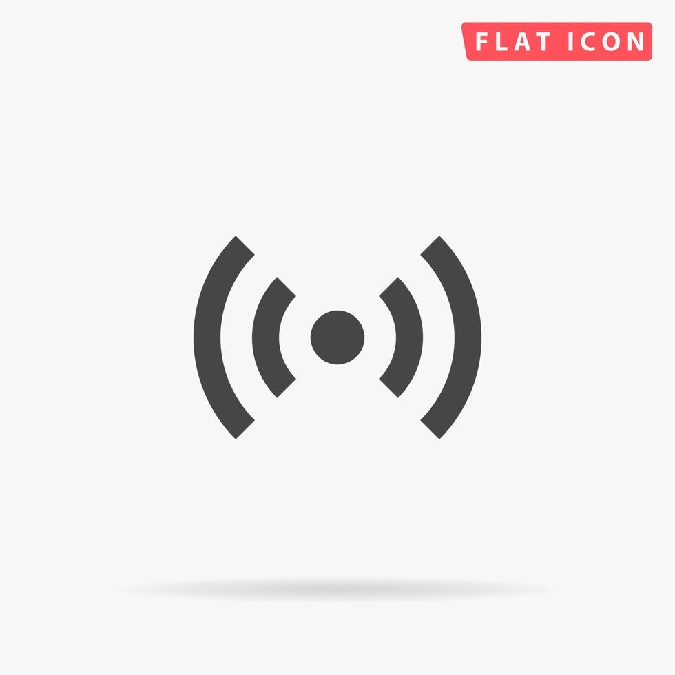 Flat Wi-Fi. Simple flat black symbol with shadow on white background. Vector illustration pictogram