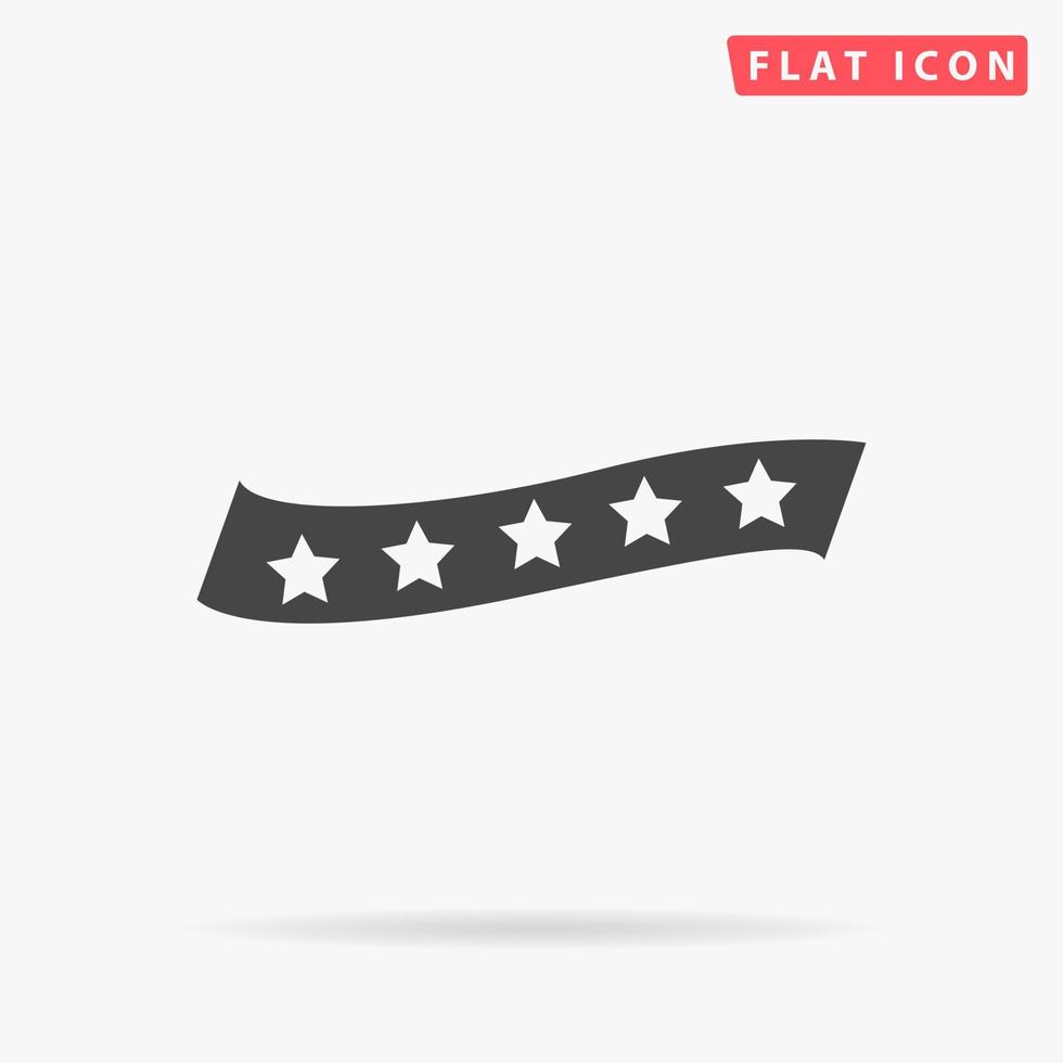 cinta de estrella de bestseller recomendada. simple símbolo negro plano con sombra sobre fondo blanco. pictograma de ilustración vectorial vector