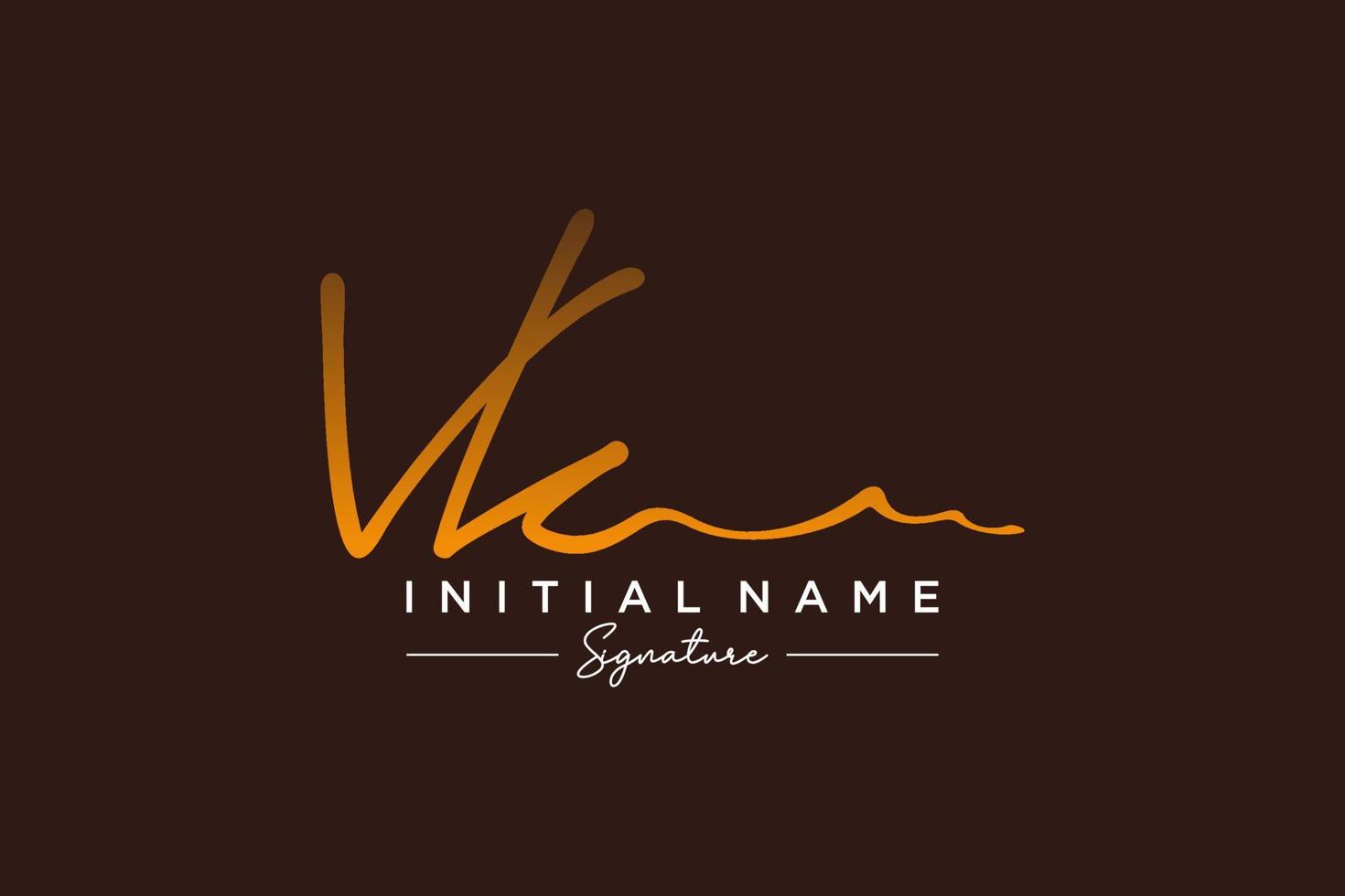 vector de plantilla de logotipo de firma vk inicial. ilustración de vector de letras de caligrafía dibujada a mano.