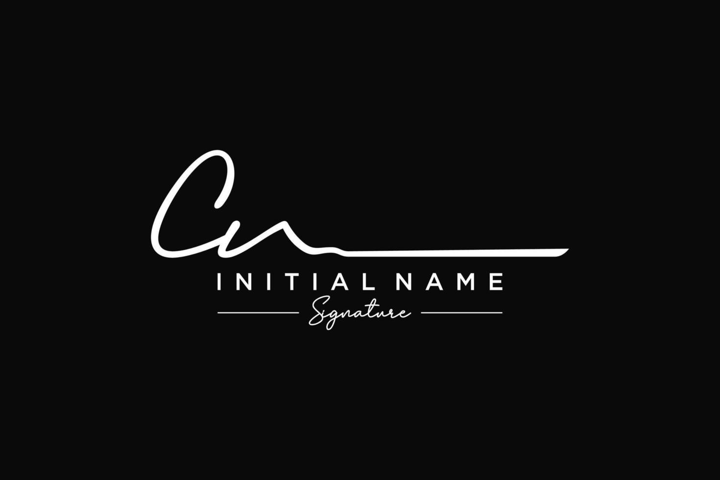 Initial CN signature logo template vector. Hand drawn Calligraphy lettering Vector illustration.