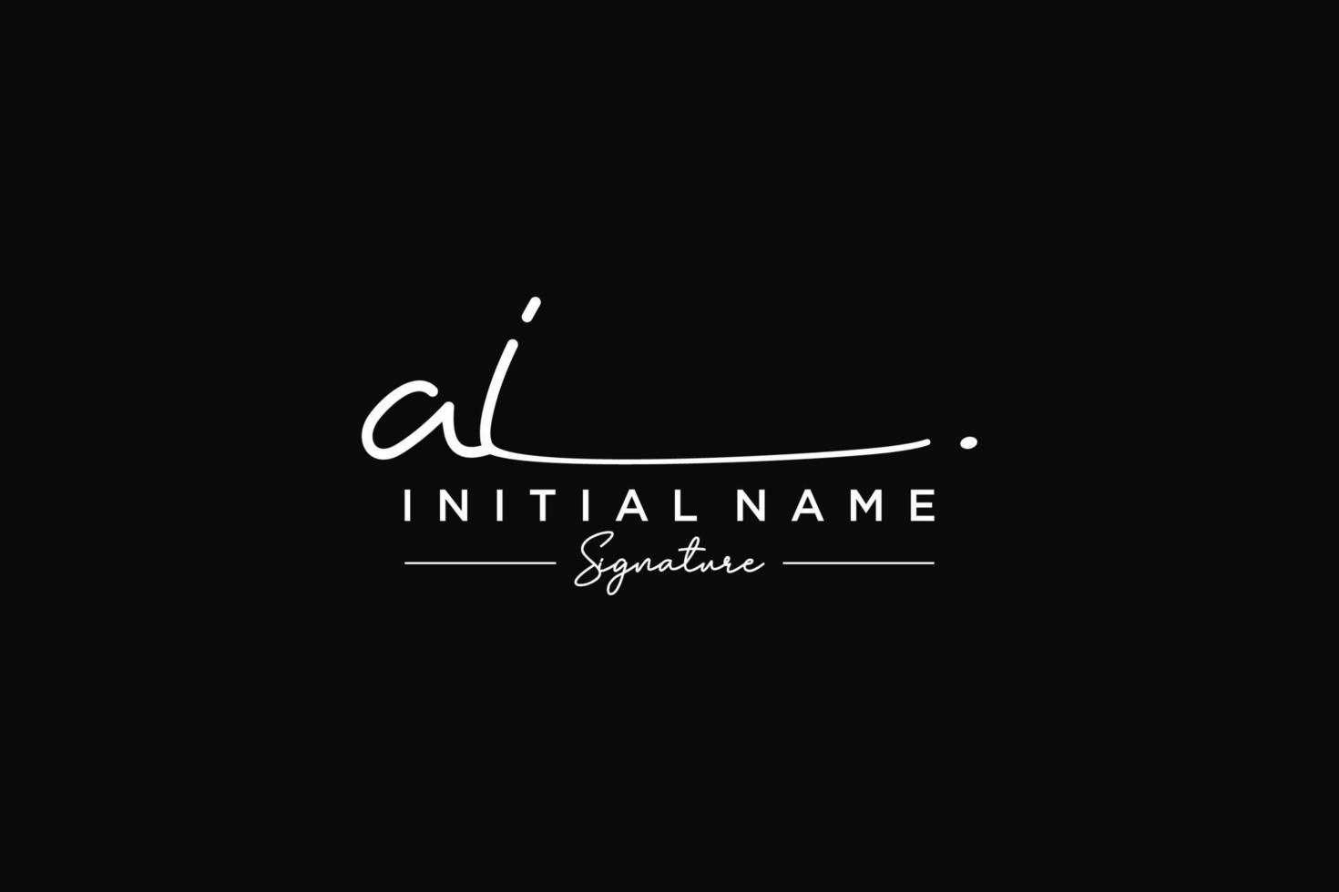 Initial AI signature logo template vector. Hand drawn Calligraphy lettering Vector illustration.