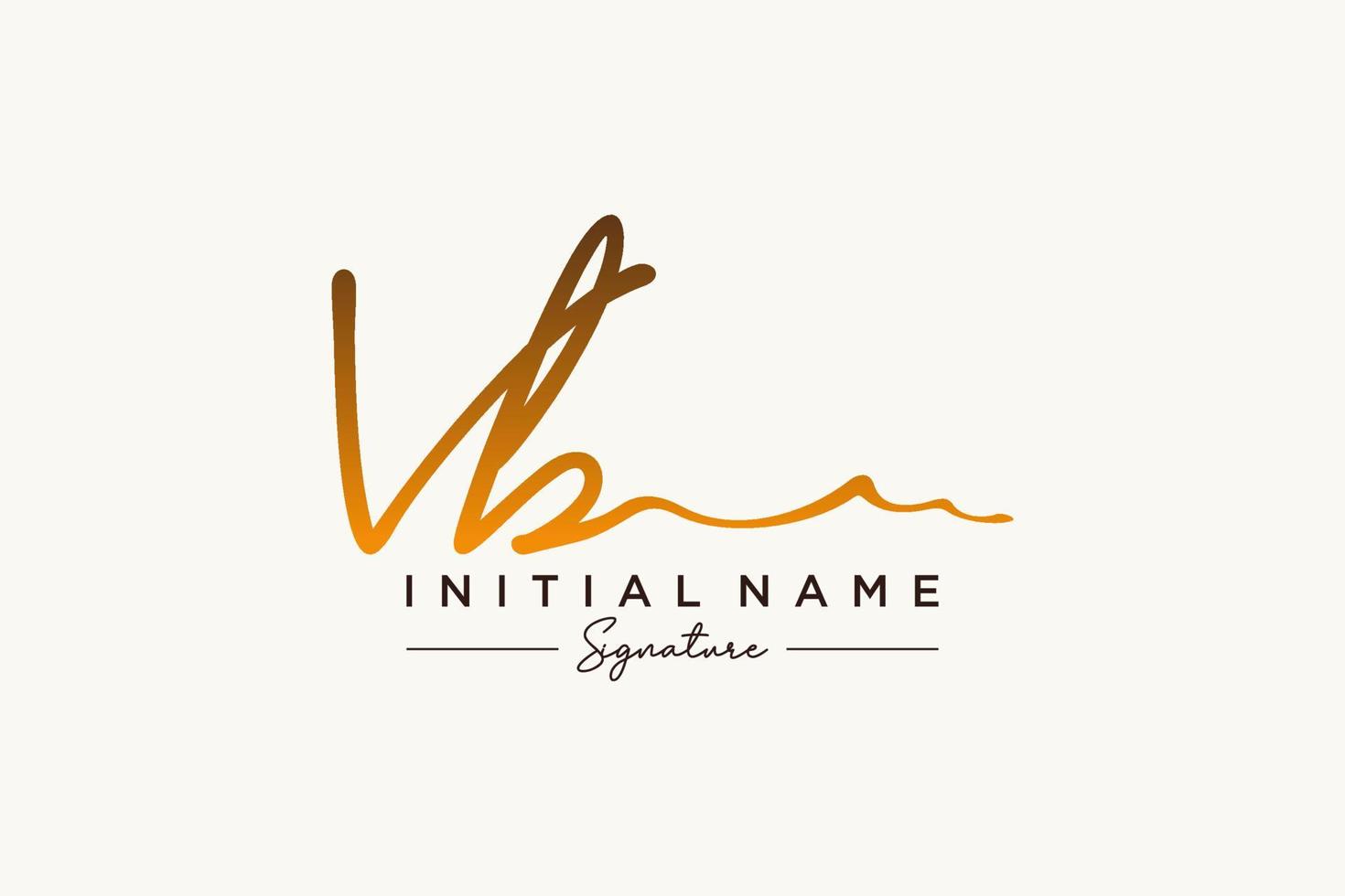 vector de plantilla de logotipo de firma vb inicial. ilustración de vector de letras de caligrafía dibujada a mano.