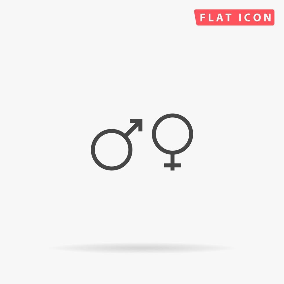 Sex symbol. Simple flat black symbol with shadow on white background. Vector illustration pictogram