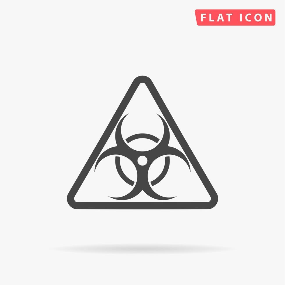 Biohazard. Simple flat black symbol with shadow on white background. Vector illustration pictogram