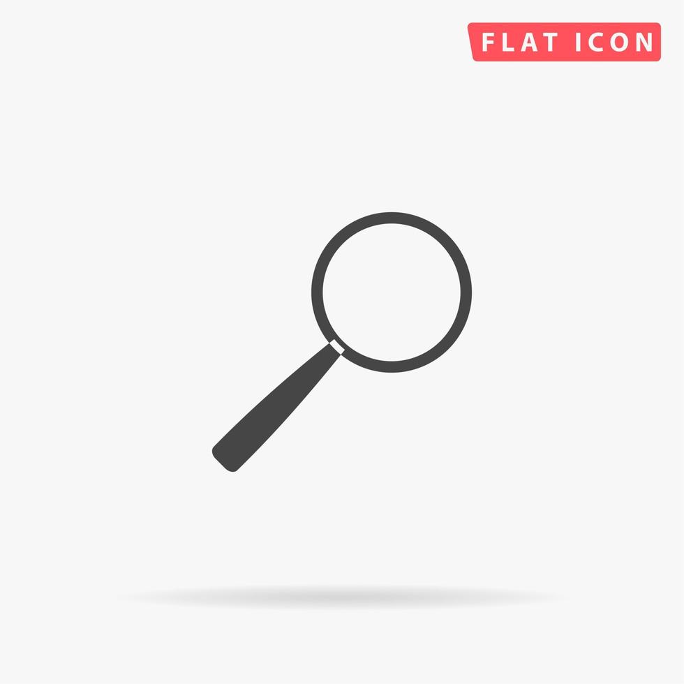 Magnifying glass. Search. Simple flat black symbol with shadow on white background. Vector illustration pictogram