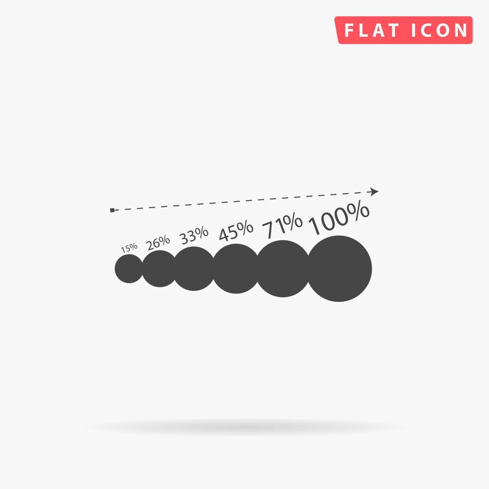 Graphics growth. Simple flat black symbol with shadow on white background. Vector illustration pictogram