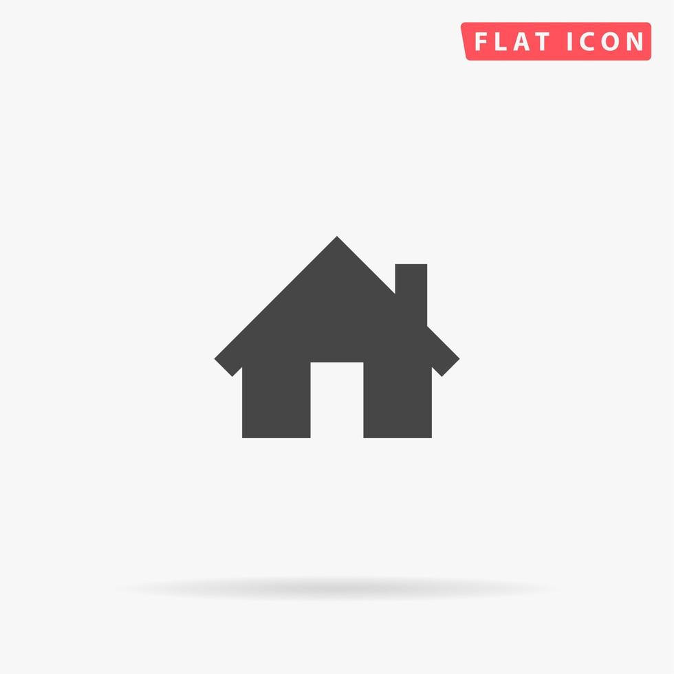 Home. Simple flat black symbol with shadow on white background. Vector illustration pictogram