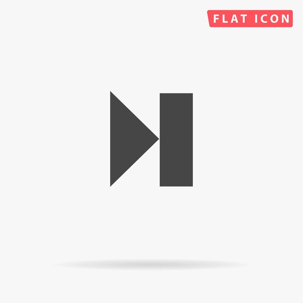 Next track. Media player. Simple flat black symbol with shadow on white background. Vector illustration pictogram