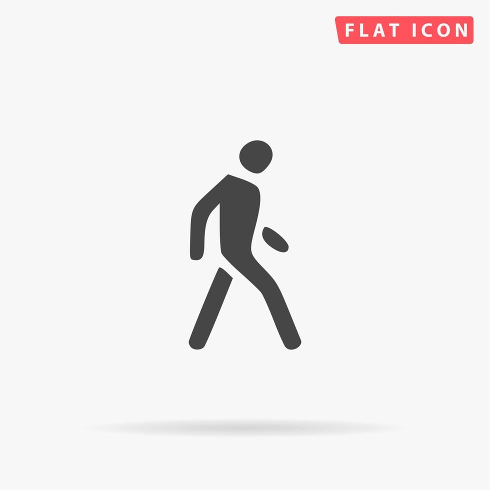 Pedestrian. Simple flat black symbol with shadow on white background. Vector illustration pictogram