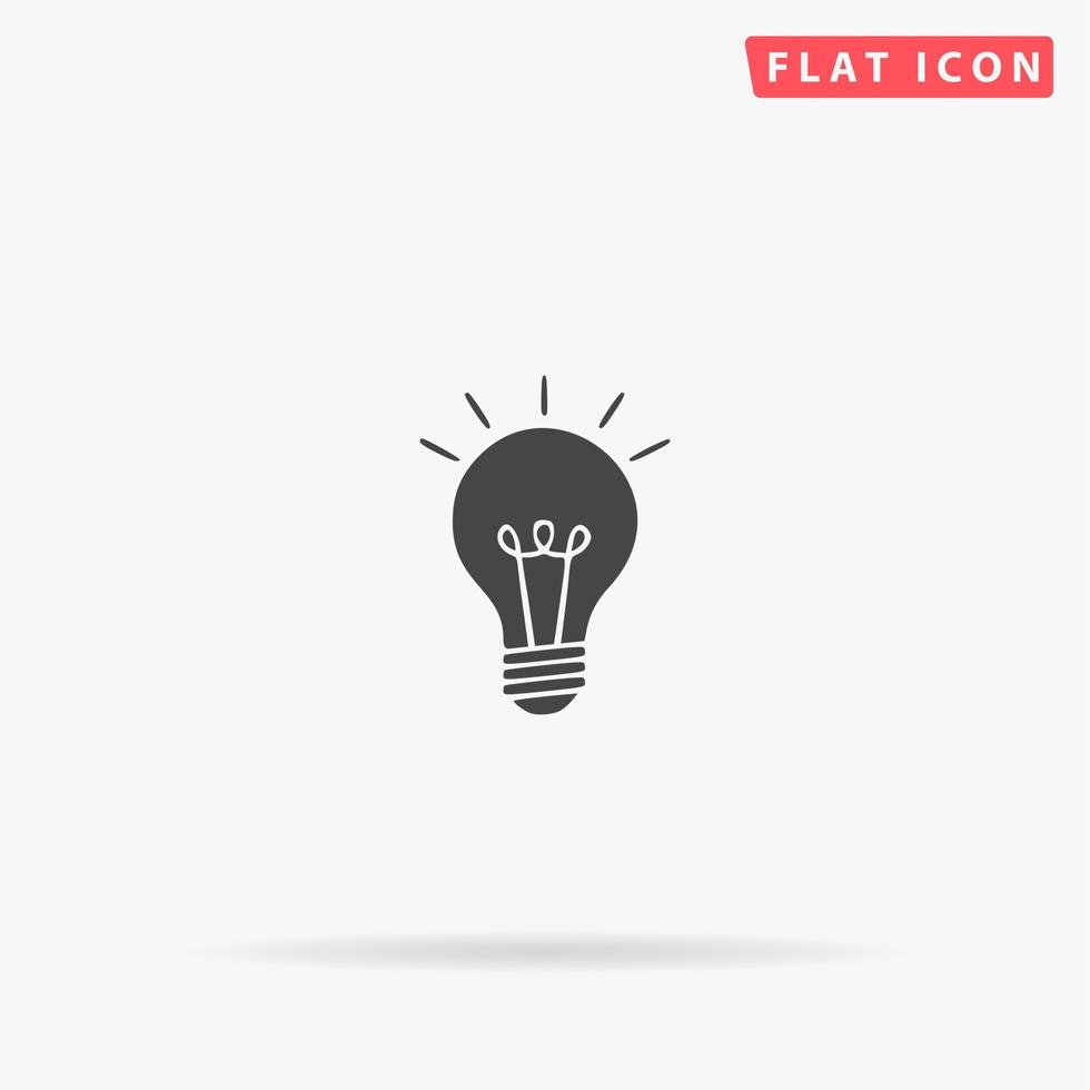 Lamp. Simple flat black symbol with shadow on white background. Vector illustration pictogram