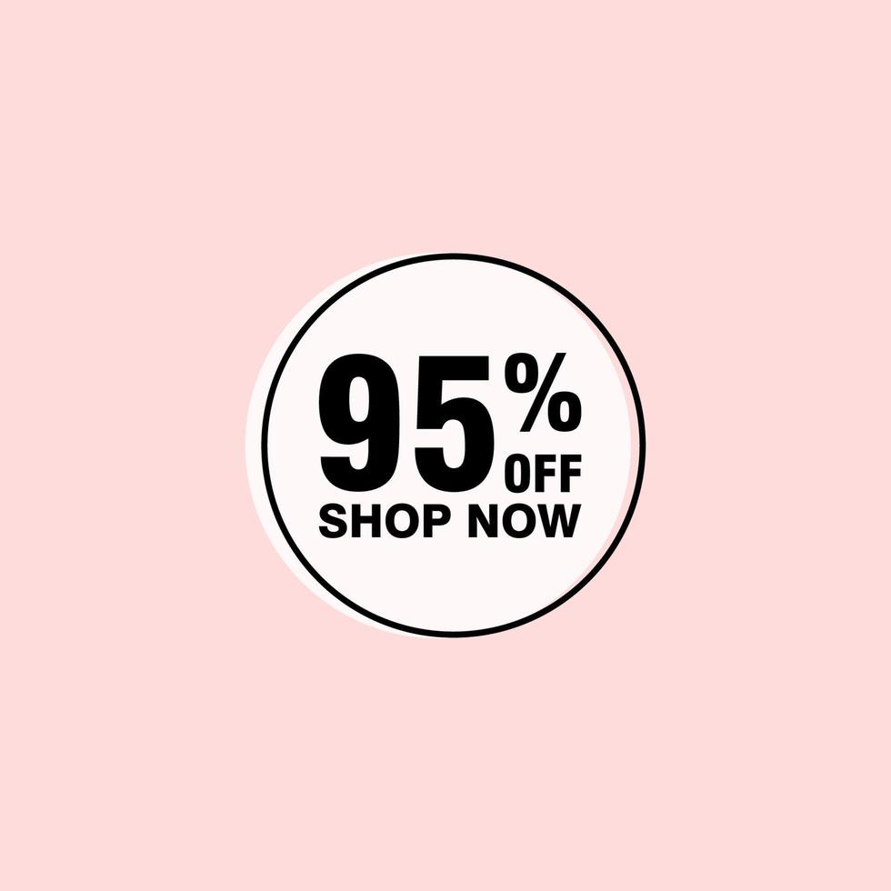 95 discount, Sales Vector badges for Labels, , Stickers, Banners, Tags, Web Stickers, New offer. Discount origami sign banner.