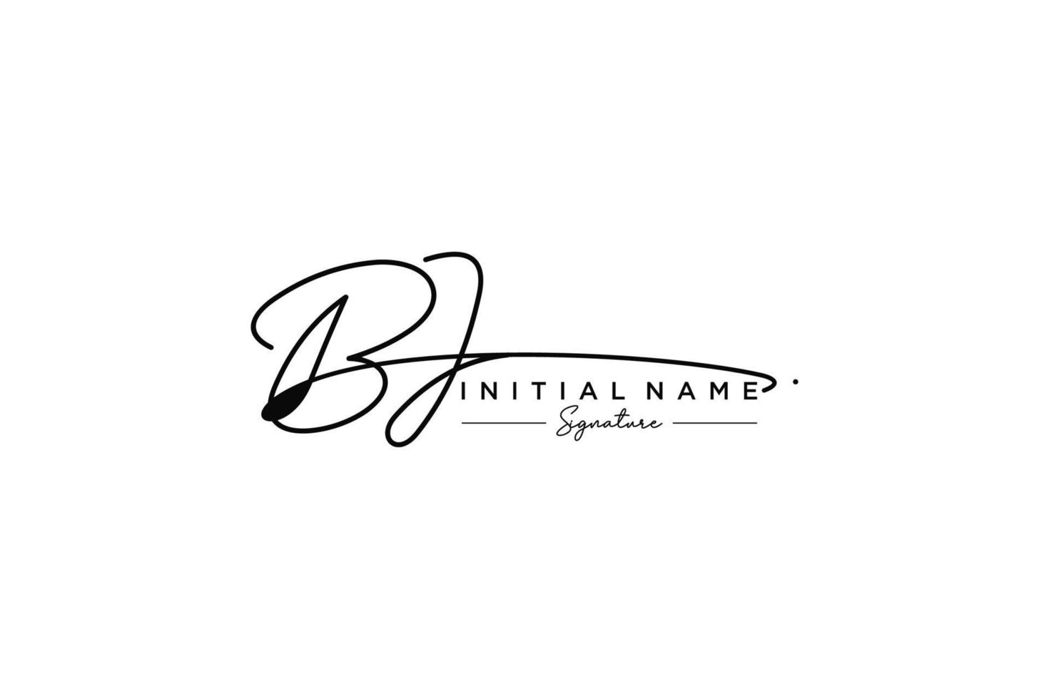 Initial BJ signature logo template vector. Hand drawn Calligraphy lettering Vector illustration.