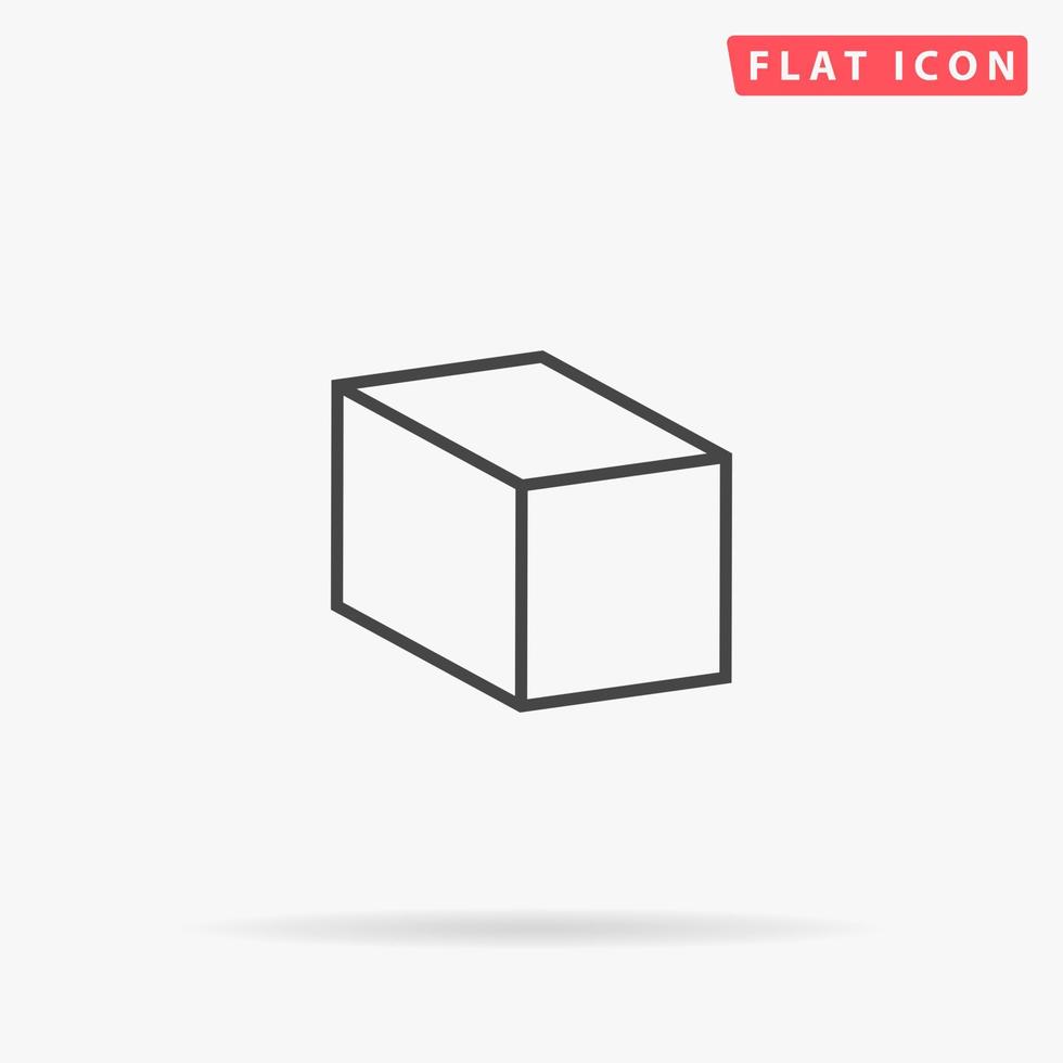Cubes. Simple flat black symbol with shadow on white background. Vector illustration pictogram