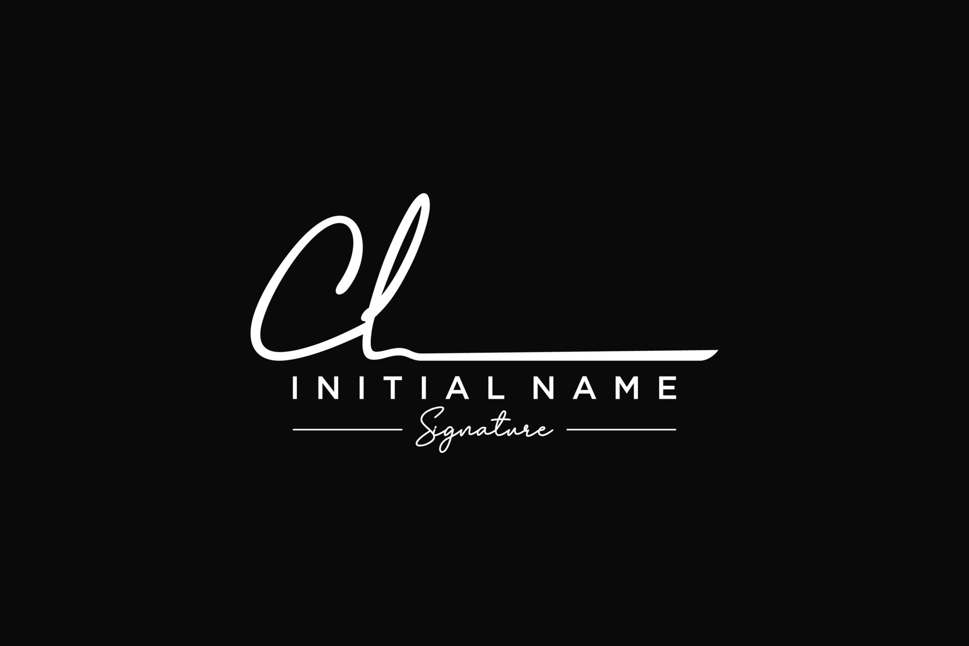 Initial CL signature logo template vector. Hand drawn Calligraphy lettering Vector illustration