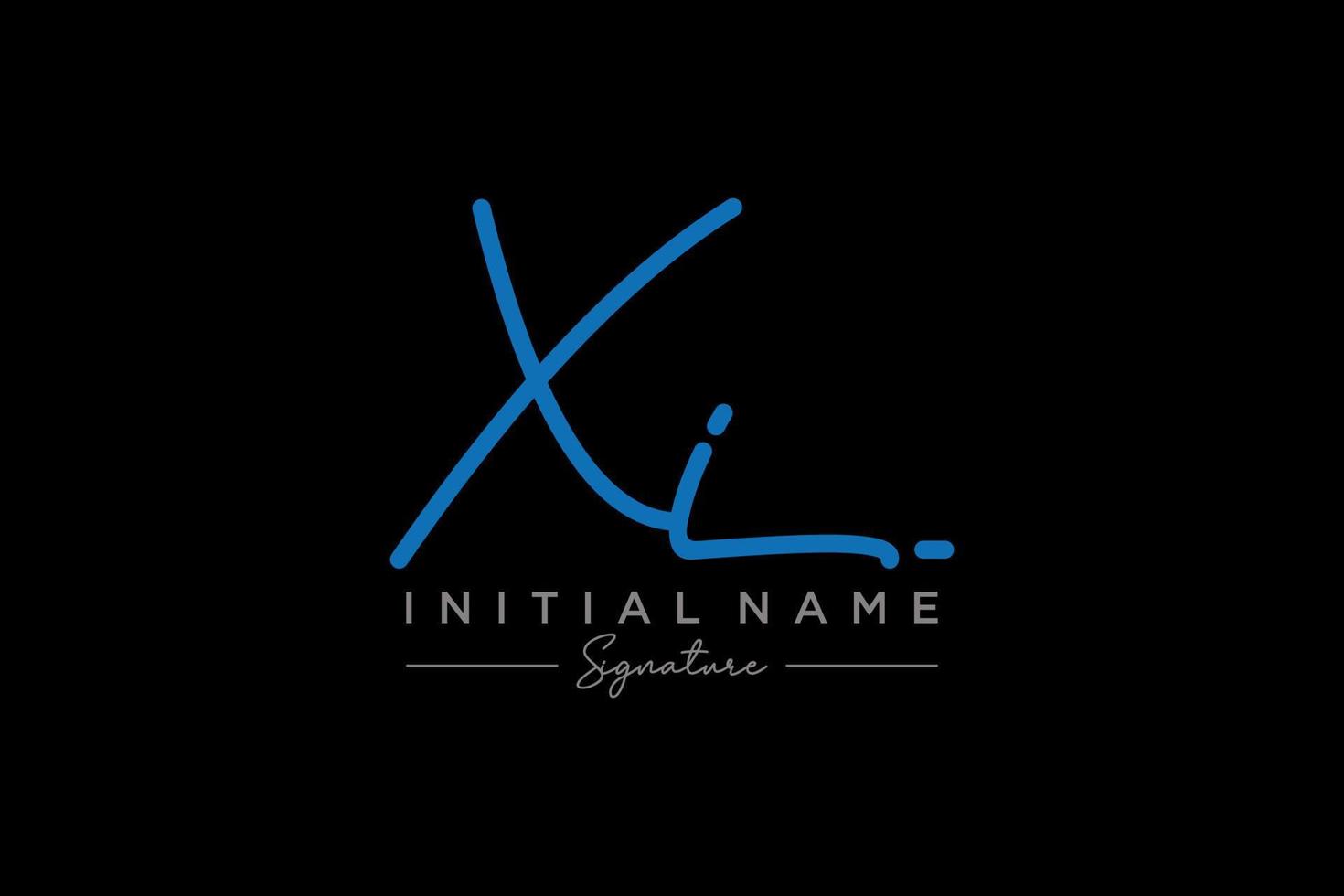 Initial XI signature logo template vector. Hand drawn Calligraphy lettering Vector illustration.