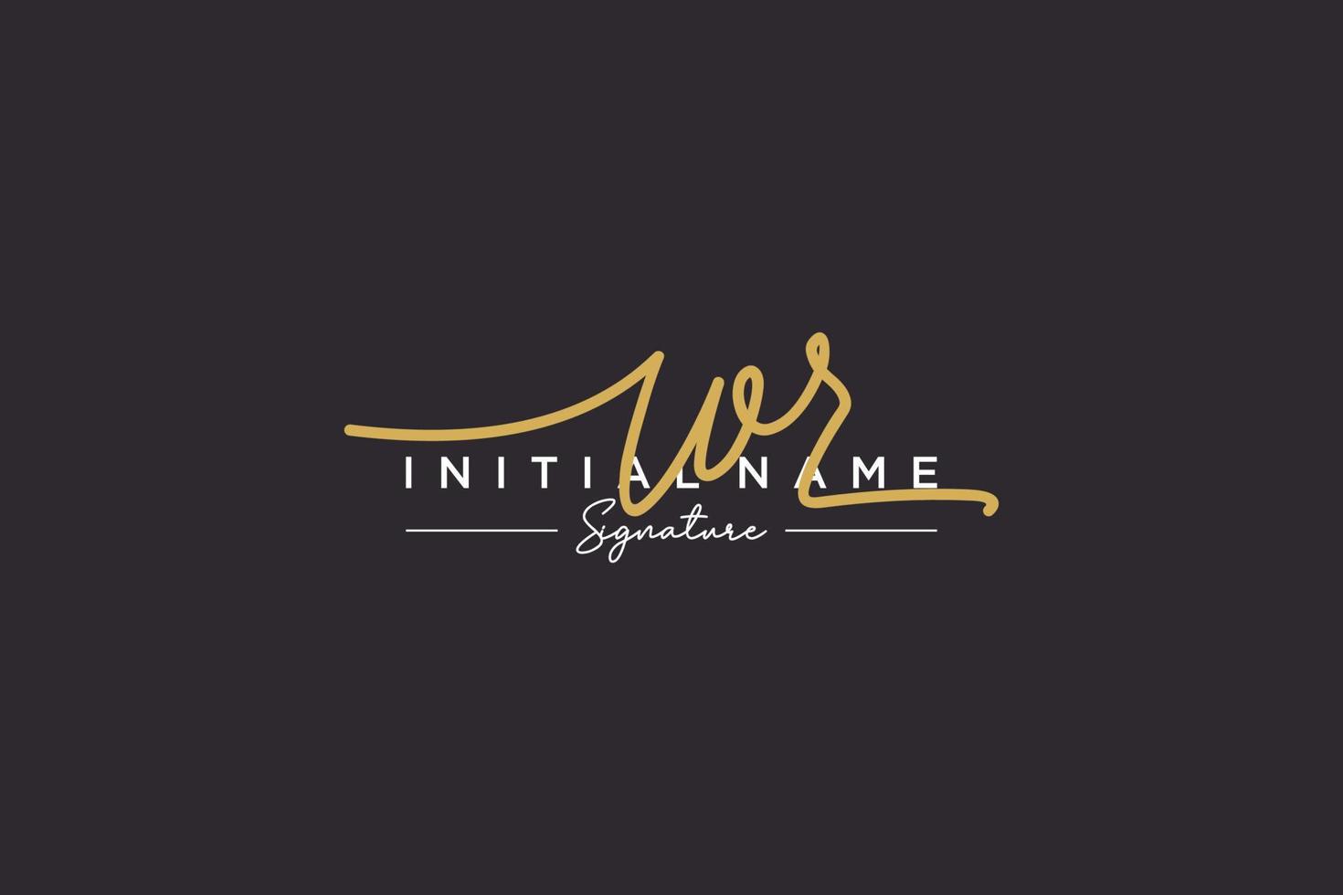 Initial WR signature logo template vector. Hand drawn Calligraphy lettering Vector illustration.