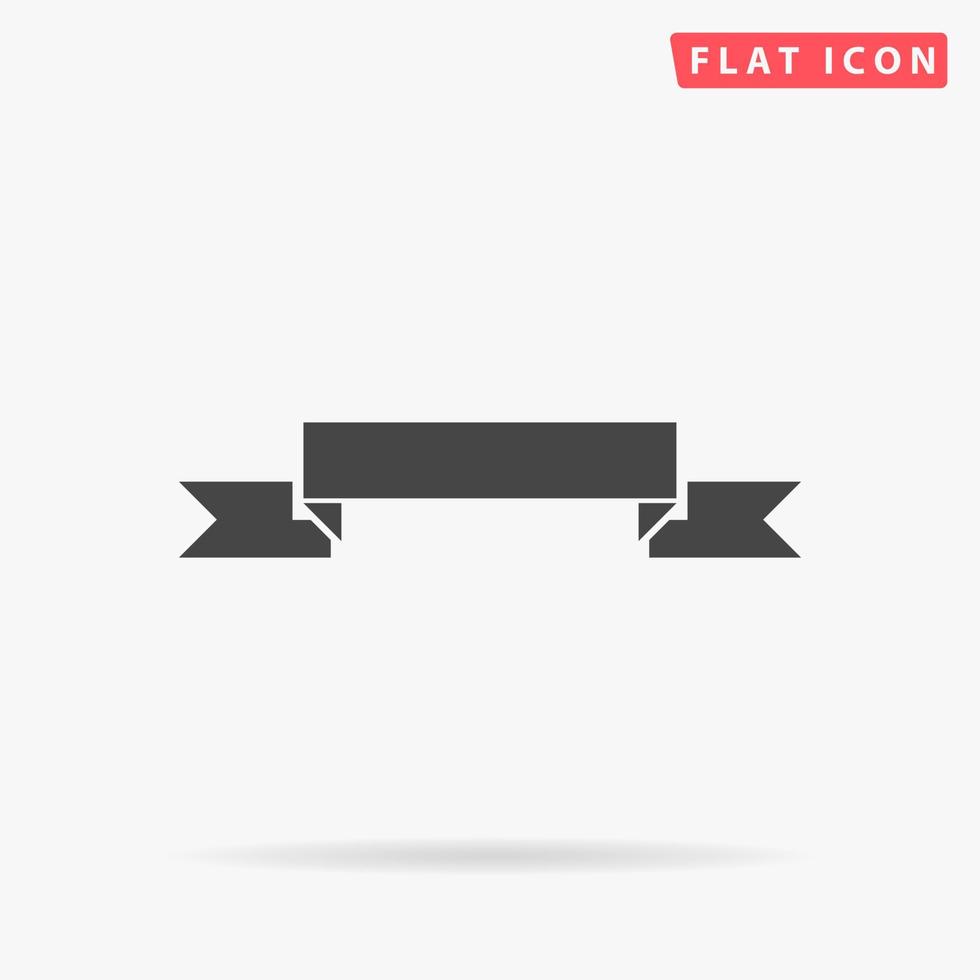 Banner. Simple flat black symbol with shadow on white background. Vector illustration pictogram