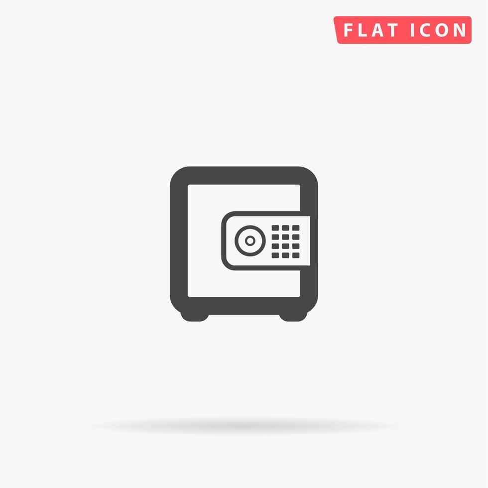 Safe money. Simple flat black symbol with shadow on white background. Vector illustration pictogram