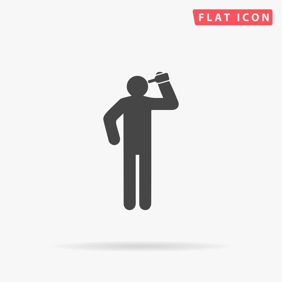 People consume alcohol or water. Simple flat black symbol with shadow on white background. Vector illustration pictogram