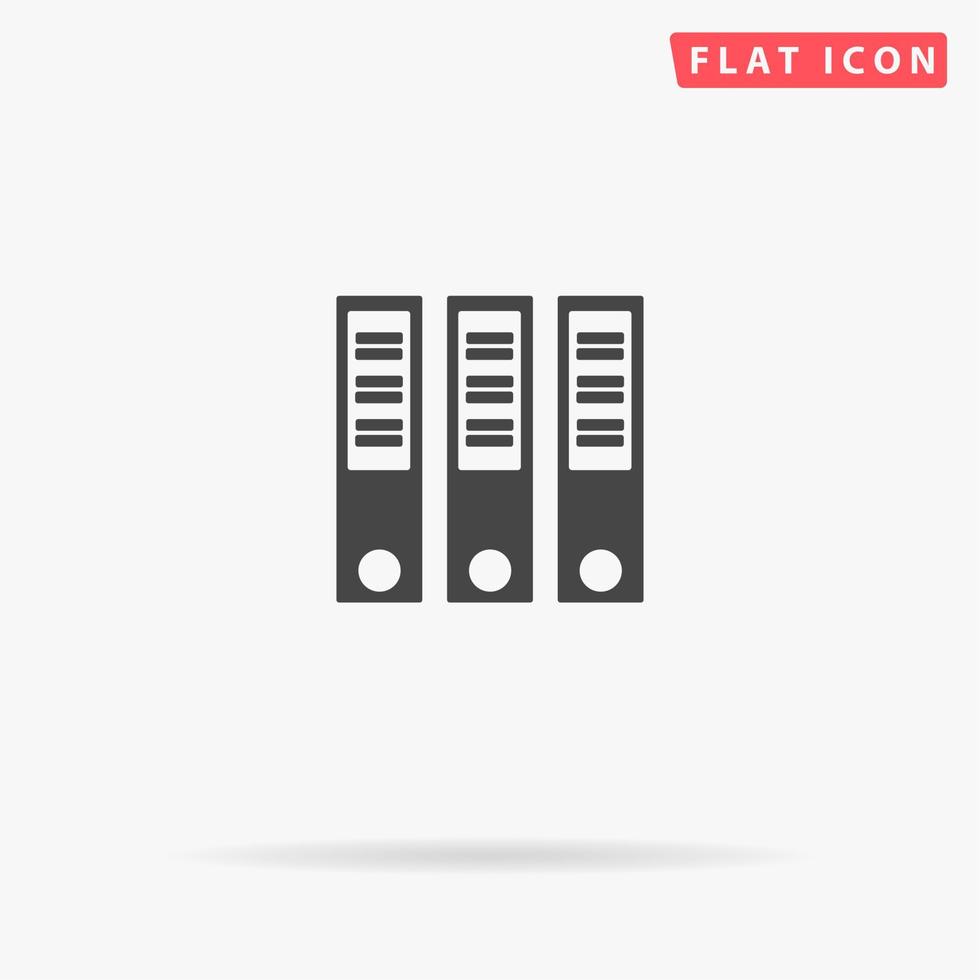 Binders. Simple flat black symbol with shadow on white background. Vector illustration pictogram