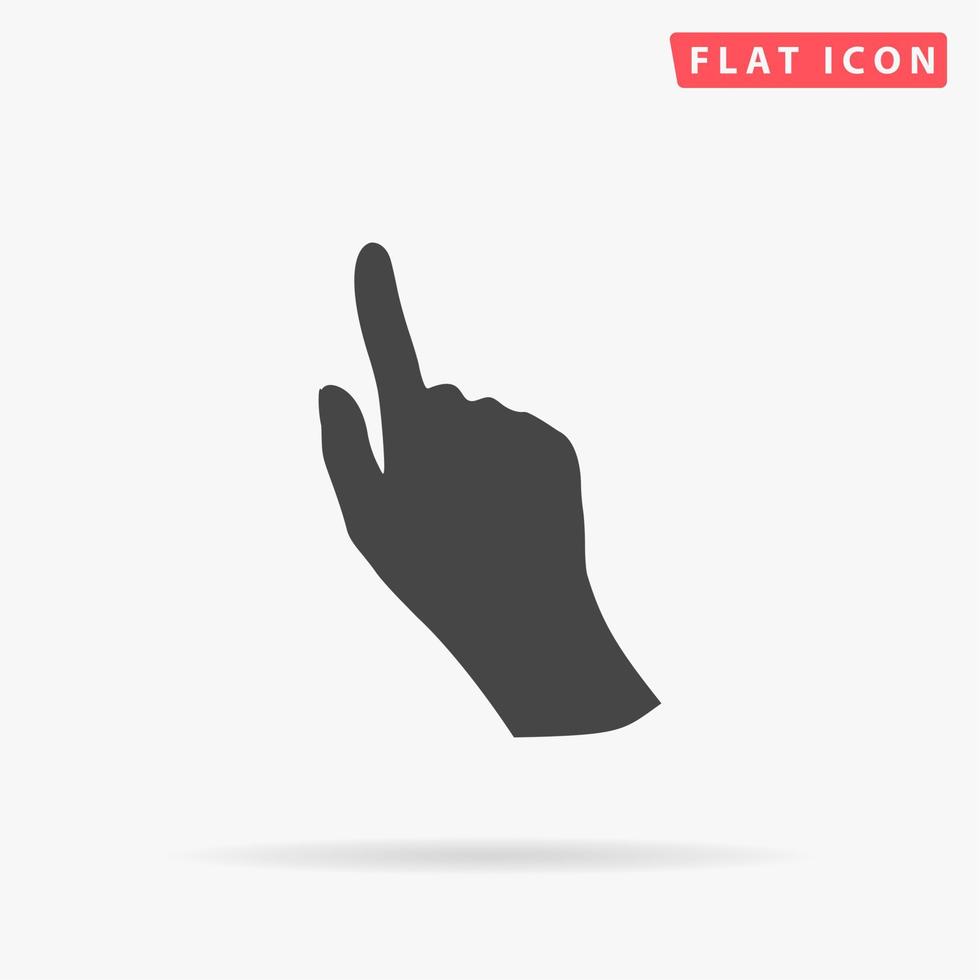 Cursor hand. Simple flat black symbol with shadow on white background. Vector illustration pictogram