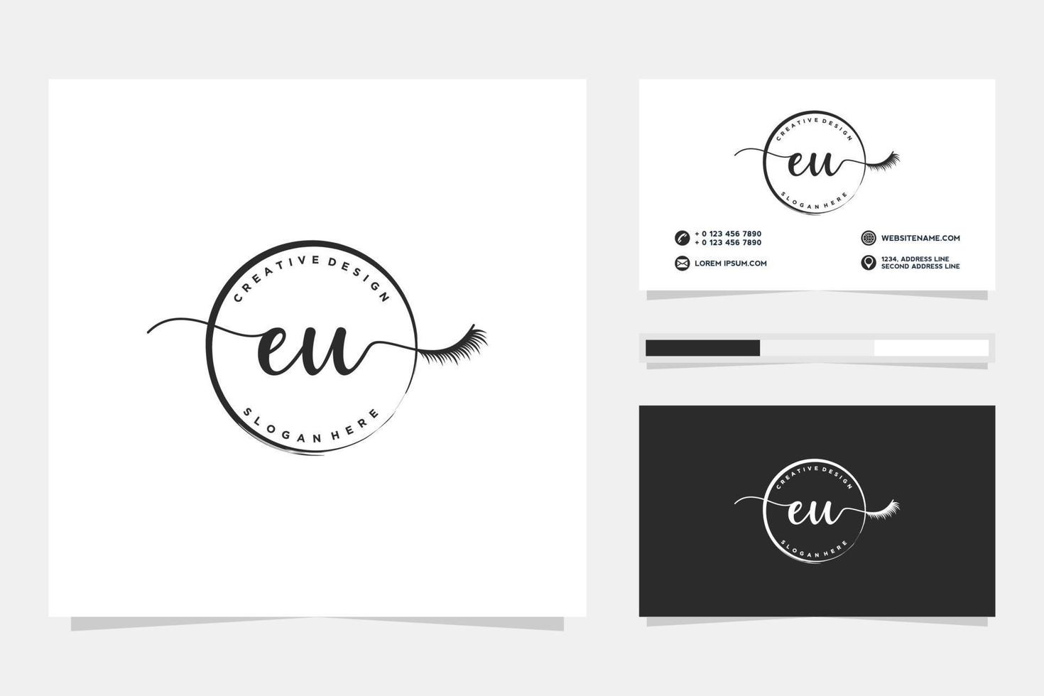 Initial EU Feminine logo collections and business card templat Premium Vector