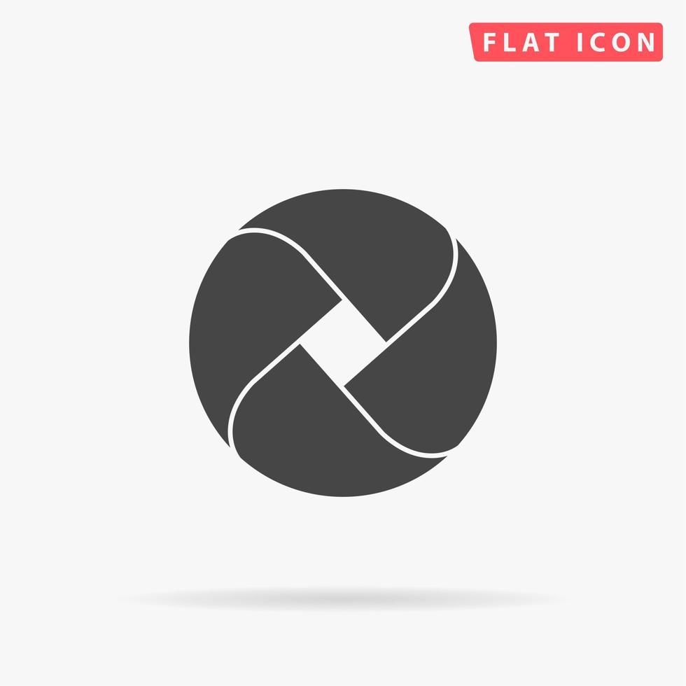 Loop circle. Simple flat black symbol with shadow on white background. Vector illustration pictogram