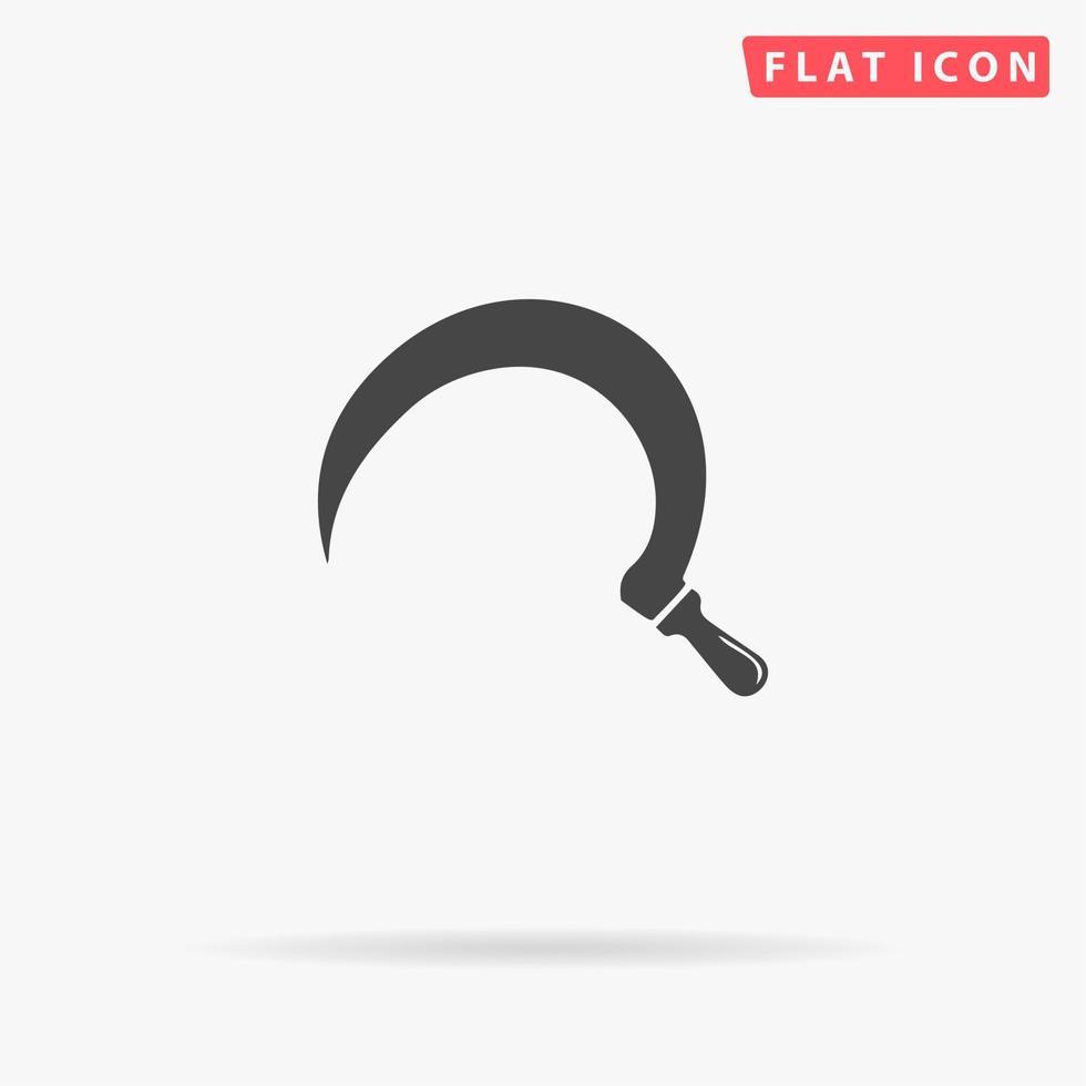 Sickles. Simple flat black symbol with shadow on white background. Vector illustration pictogram