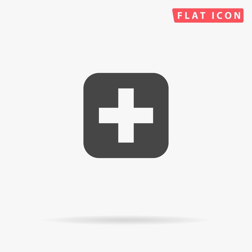 Medicine. Simple flat black symbol with shadow on white background. Vector illustration pictogram