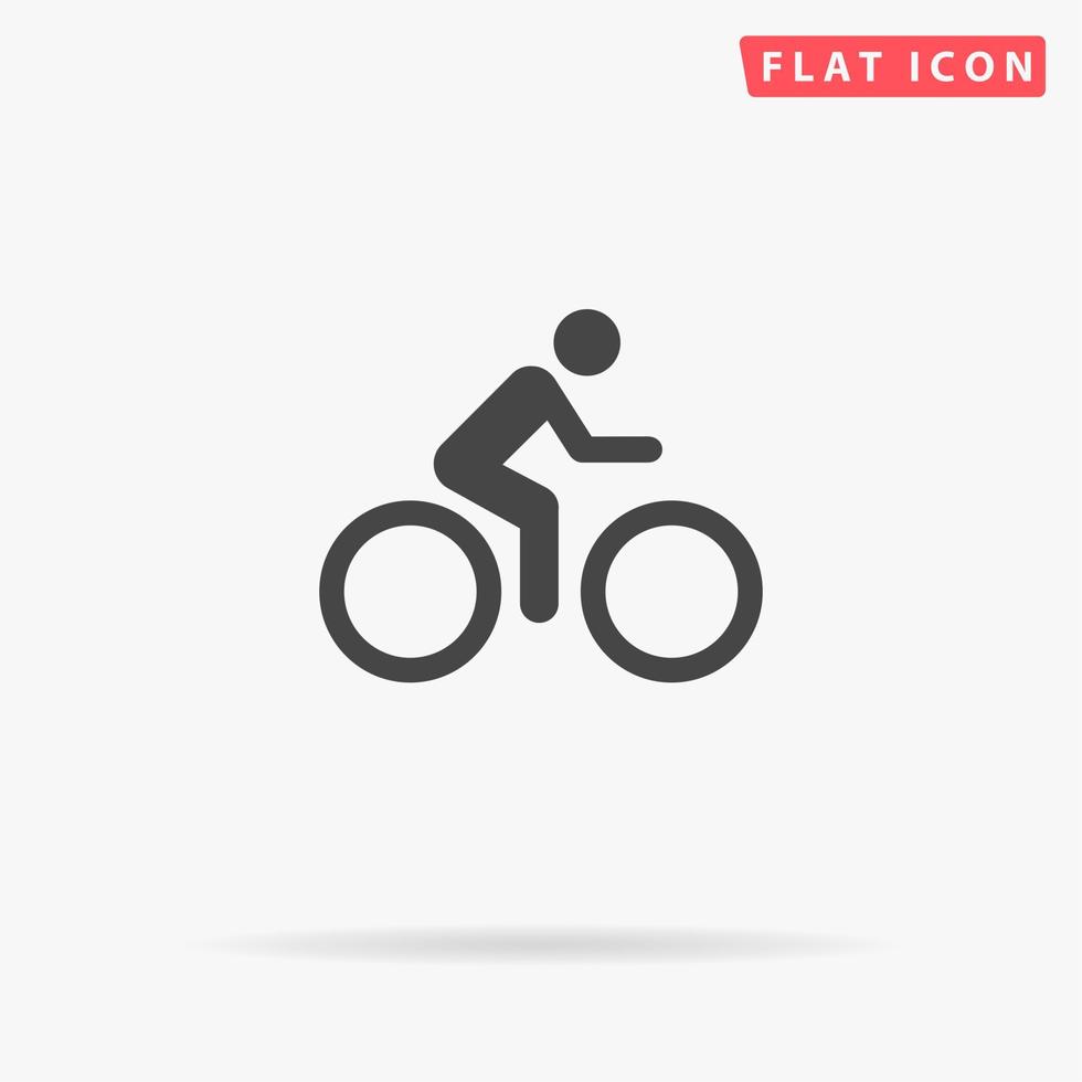 Cycling road. Simple flat black symbol with shadow on white background. Vector illustration pictogram