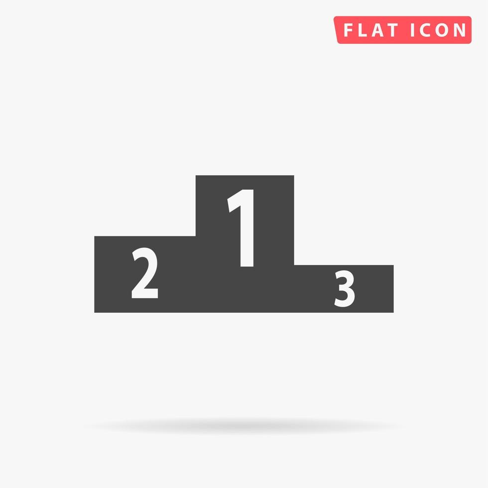 Pedestal. Simple flat black symbol with shadow on white background. Vector illustration pictogram