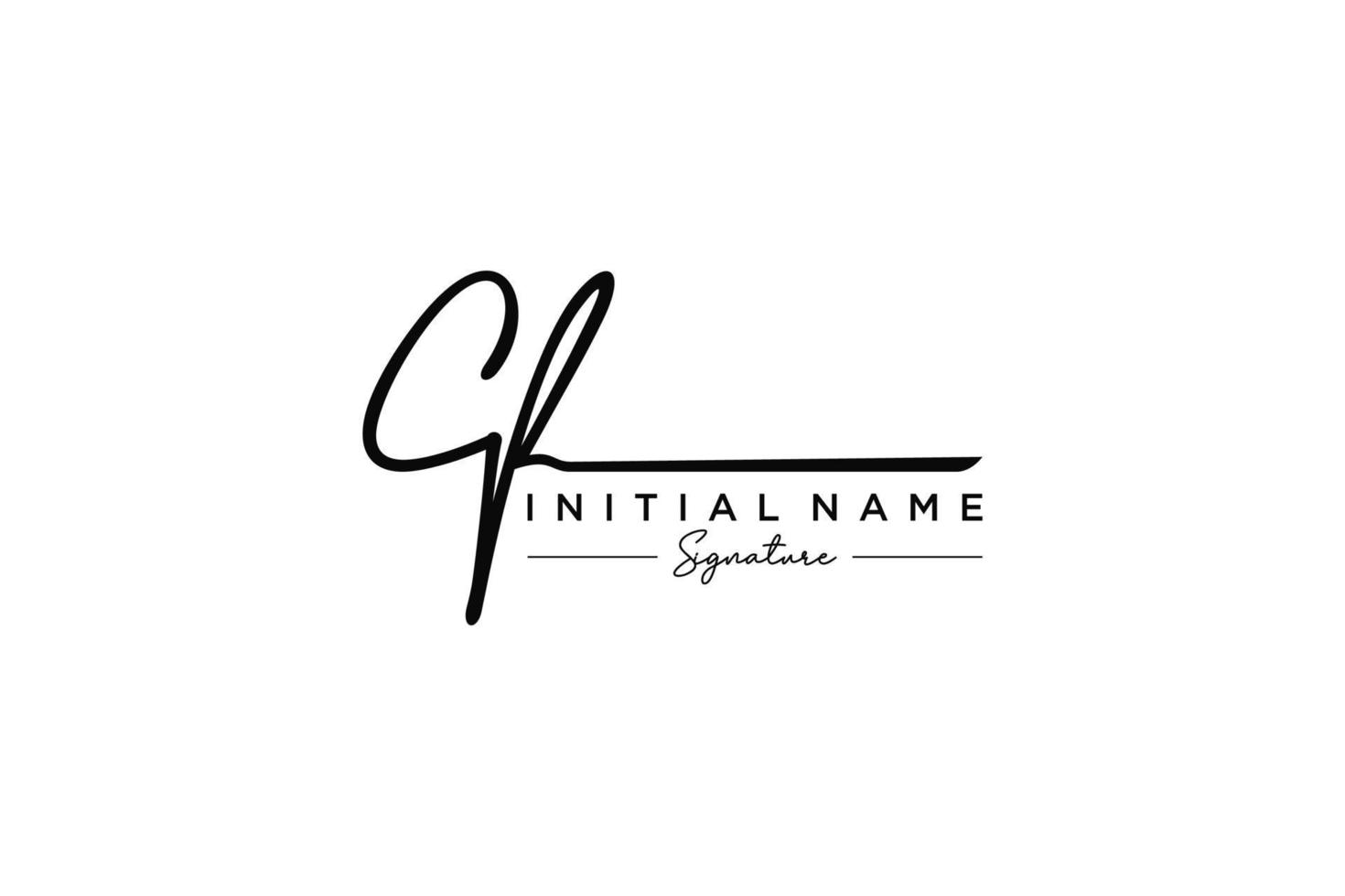 Initial CF signature logo template vector. Hand drawn Calligraphy lettering Vector illustration.