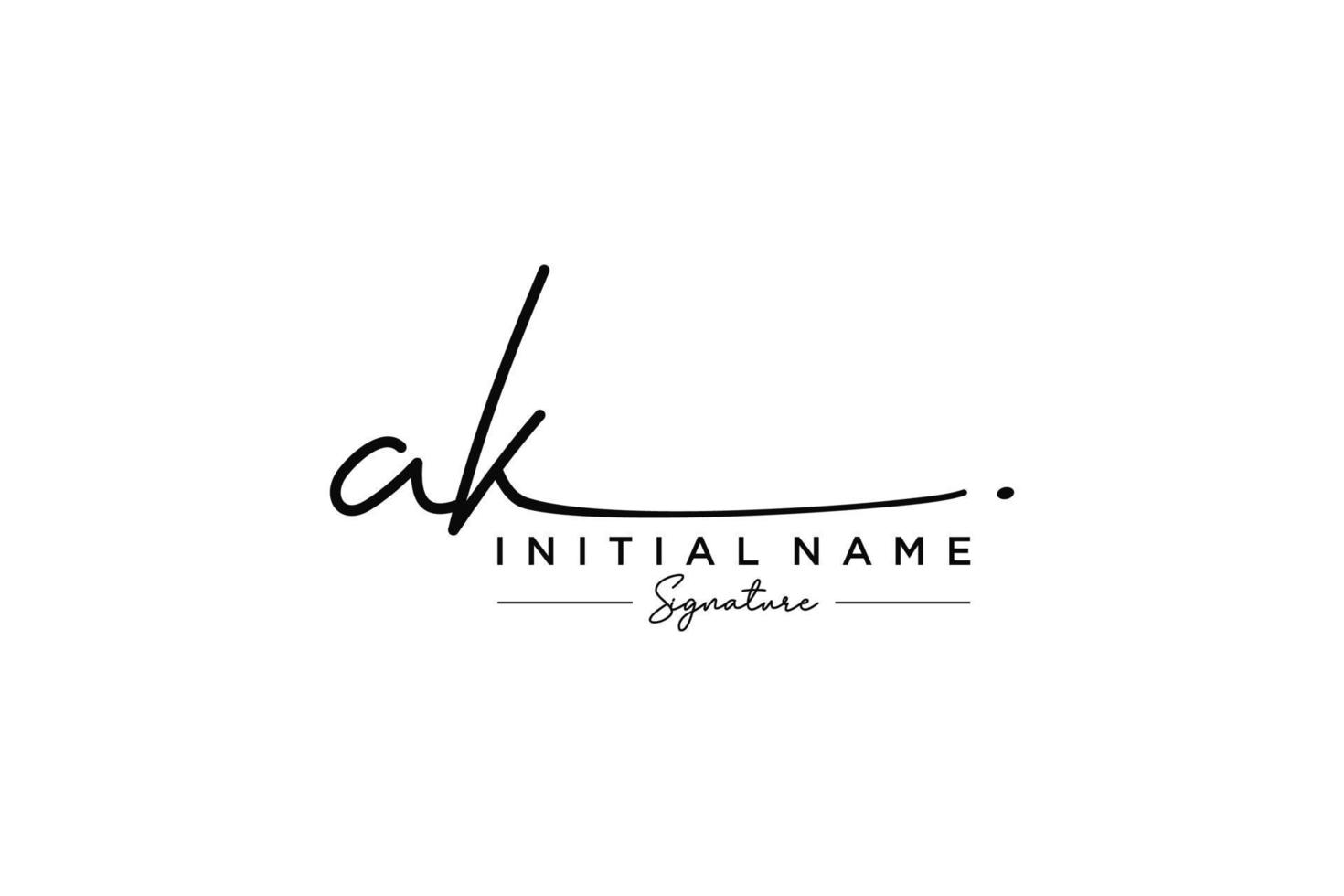 Initial AK signature logo template vector. Hand drawn Calligraphy lettering Vector illustration.