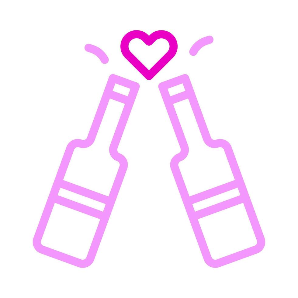 vino con duocolor rosa estilo san valentín ilustración vector elemento y símbolo perfecto.