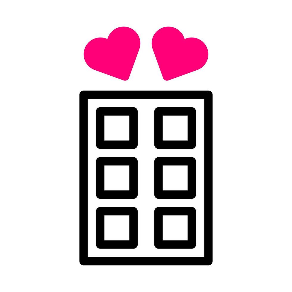 chocolate icon duotone red black style valentine illustration vector element and symbol perfect.