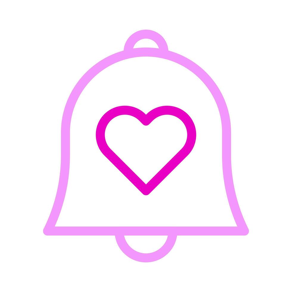 campana icono duocolor rosa estilo san valentín ilustración vector elemento y símbolo perfecto.