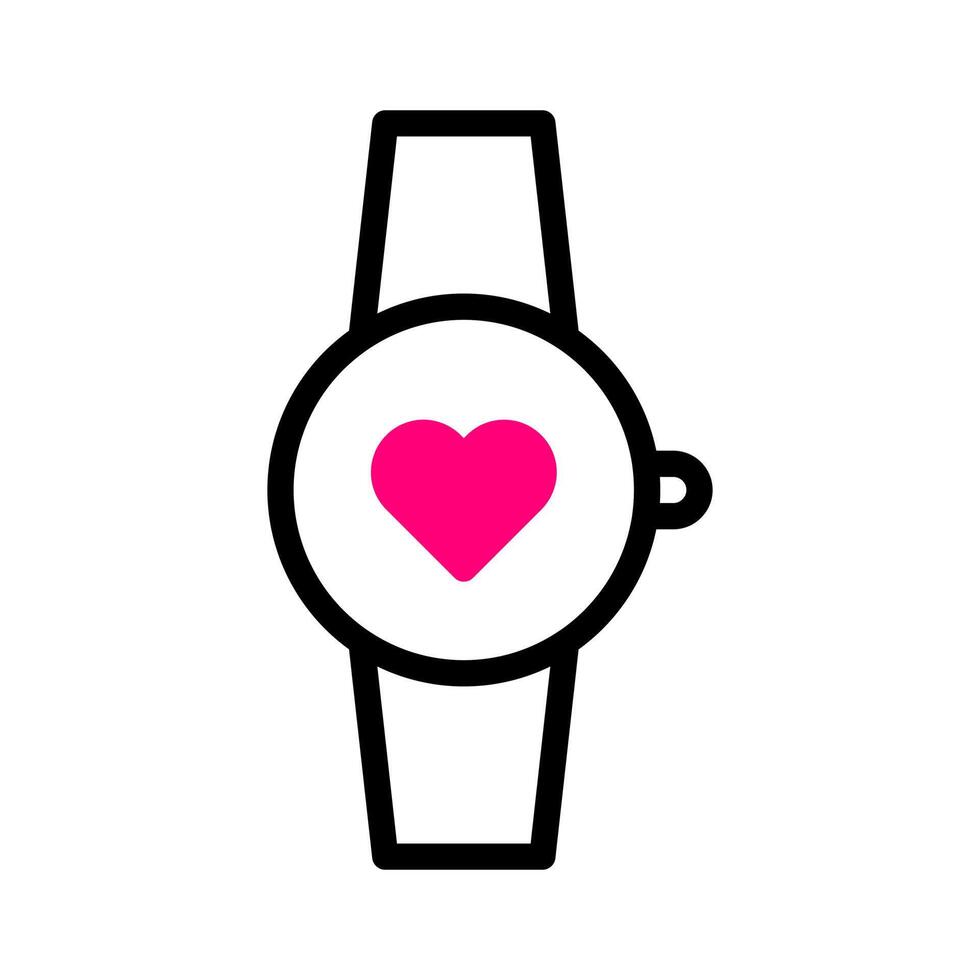 clock icon duotone red black style valentine illustration vector element and symbol perfect.