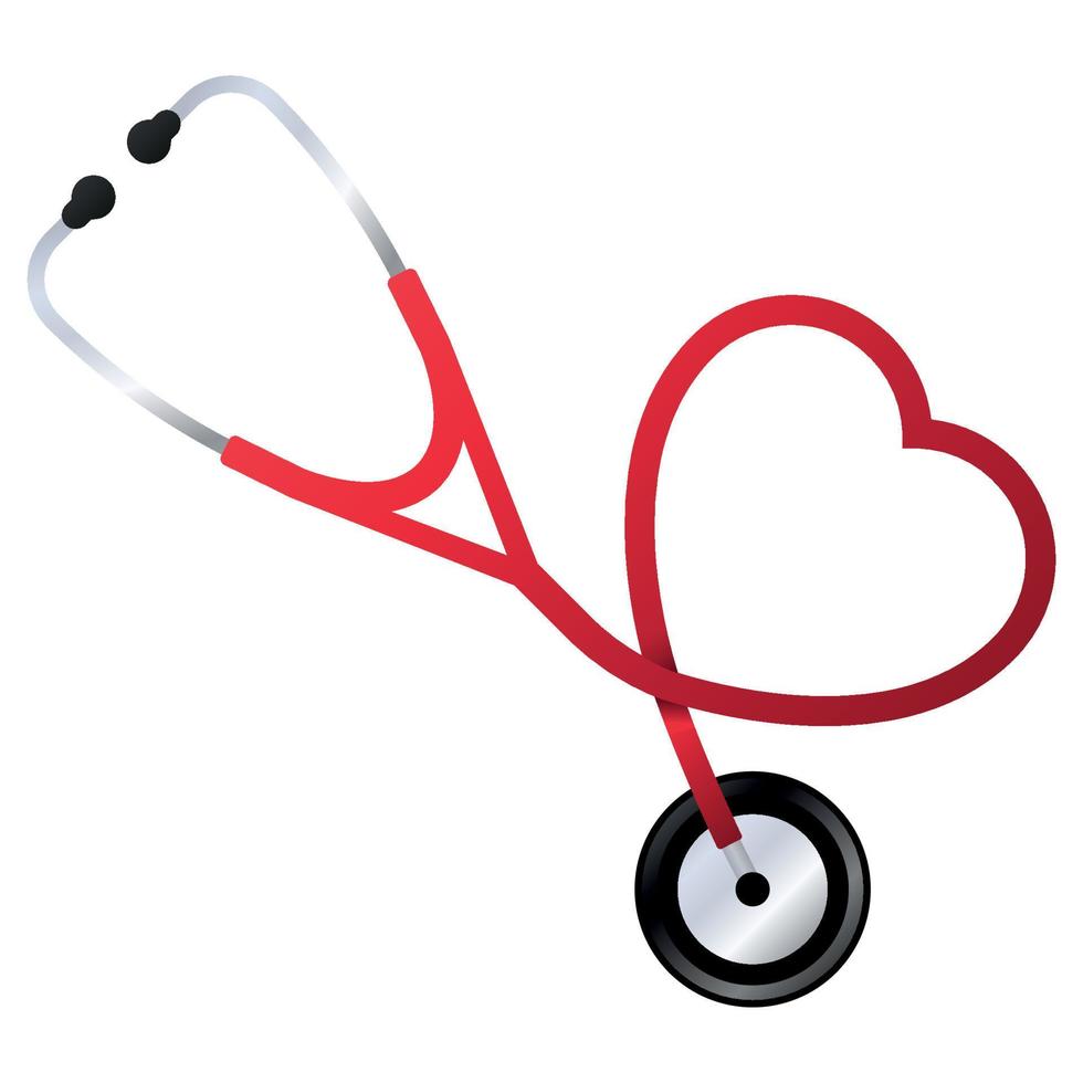 Doctors Stethoscope Tool In Heart Shape vector