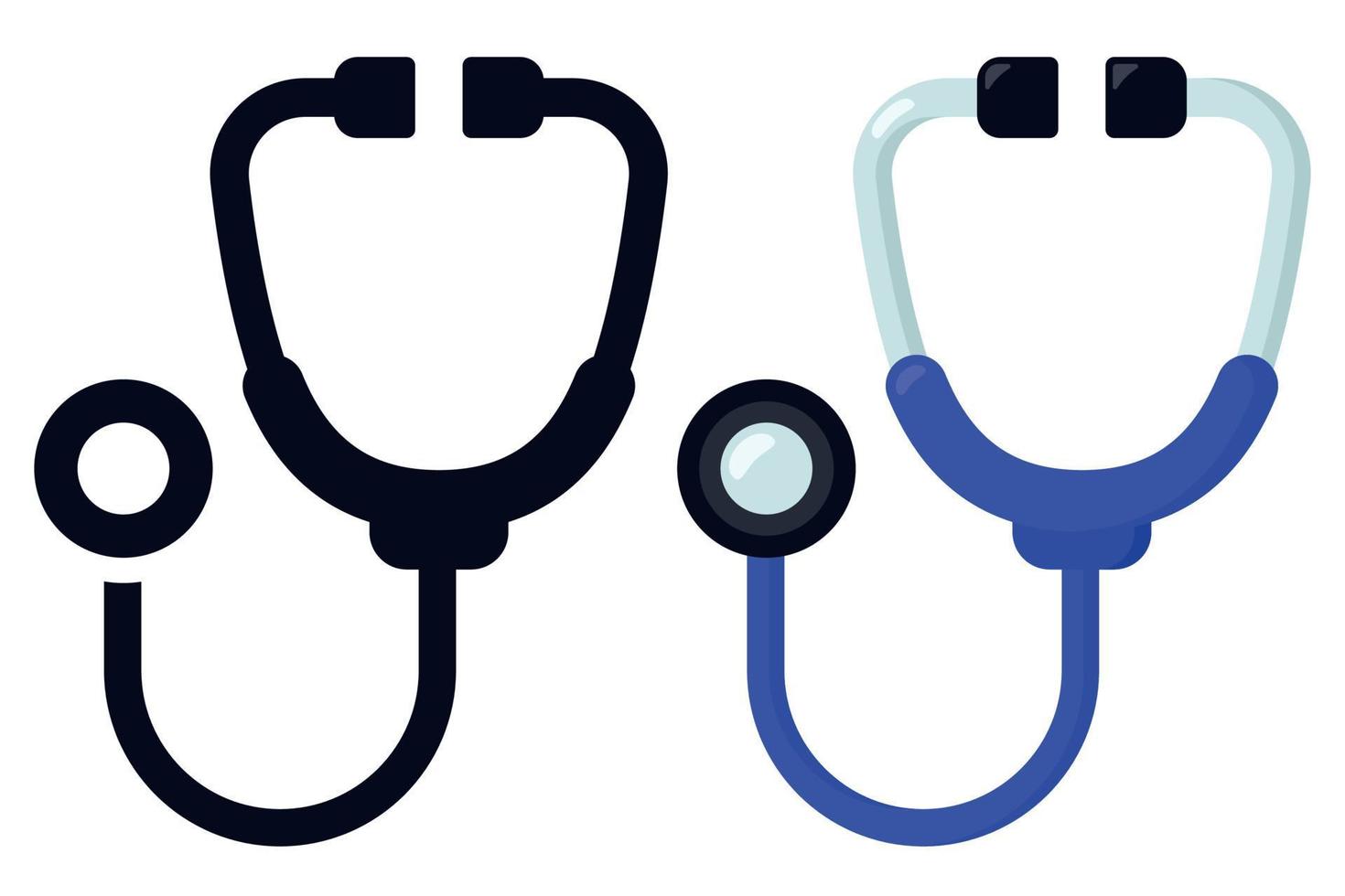 Doctors Stethoscope Tool In Flat And Glyph Style vector
