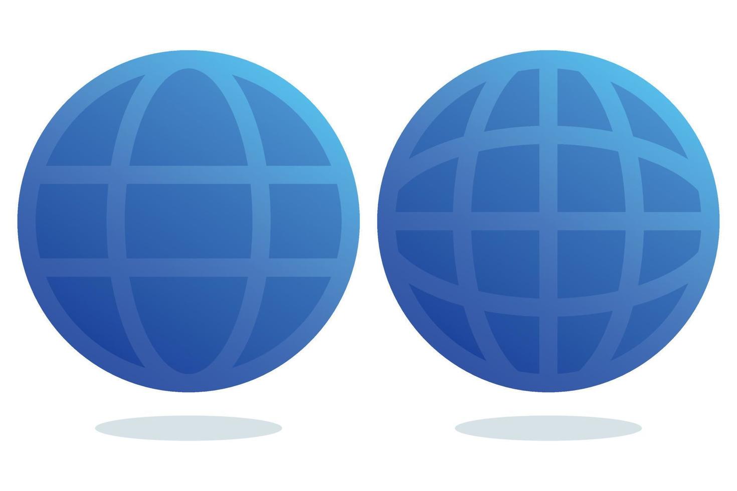 dos cuadrículas de globo en estilo degradado vector