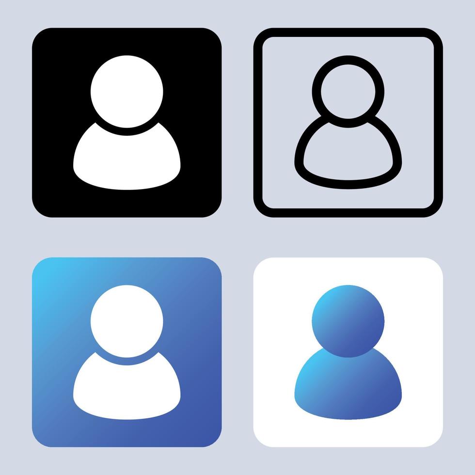 Four User Squares In Different Styles vector