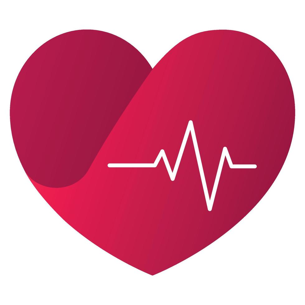 Gradient Heart With Ecg Heartbeat vector