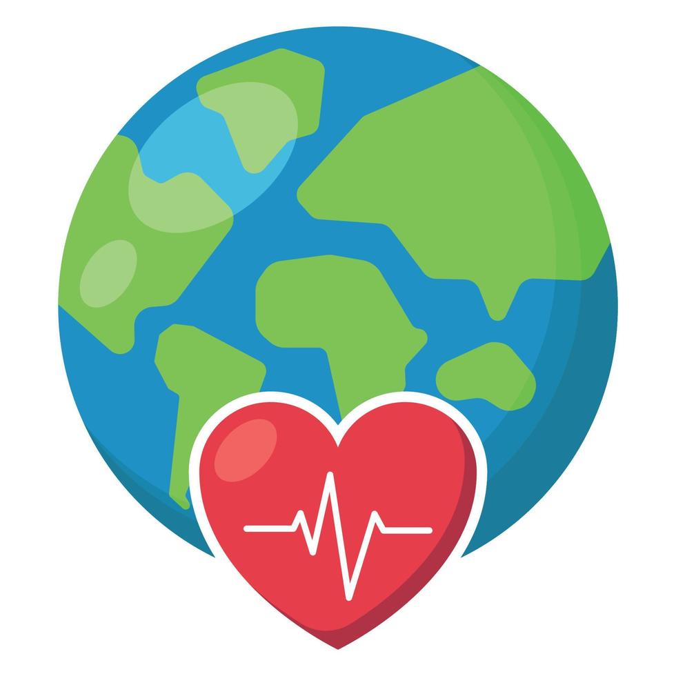 World With Healthy Heart vector